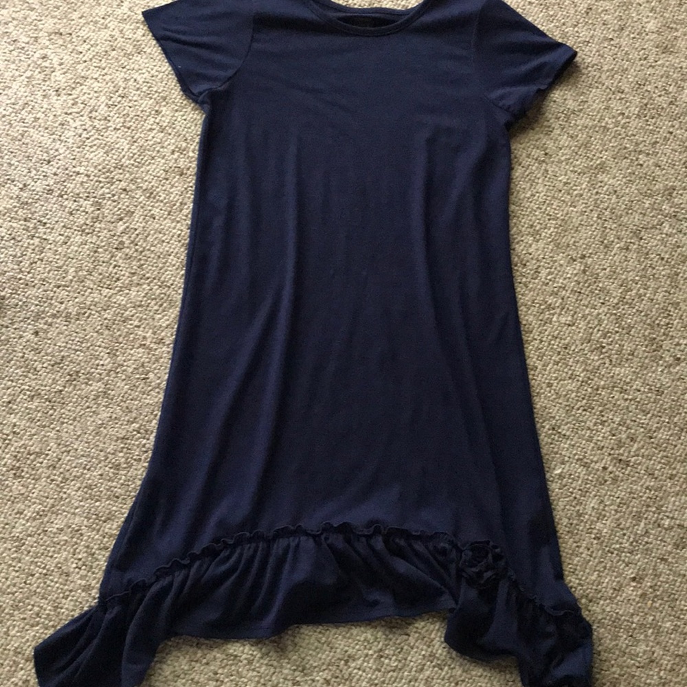 T-shirt dress with ruffle seams